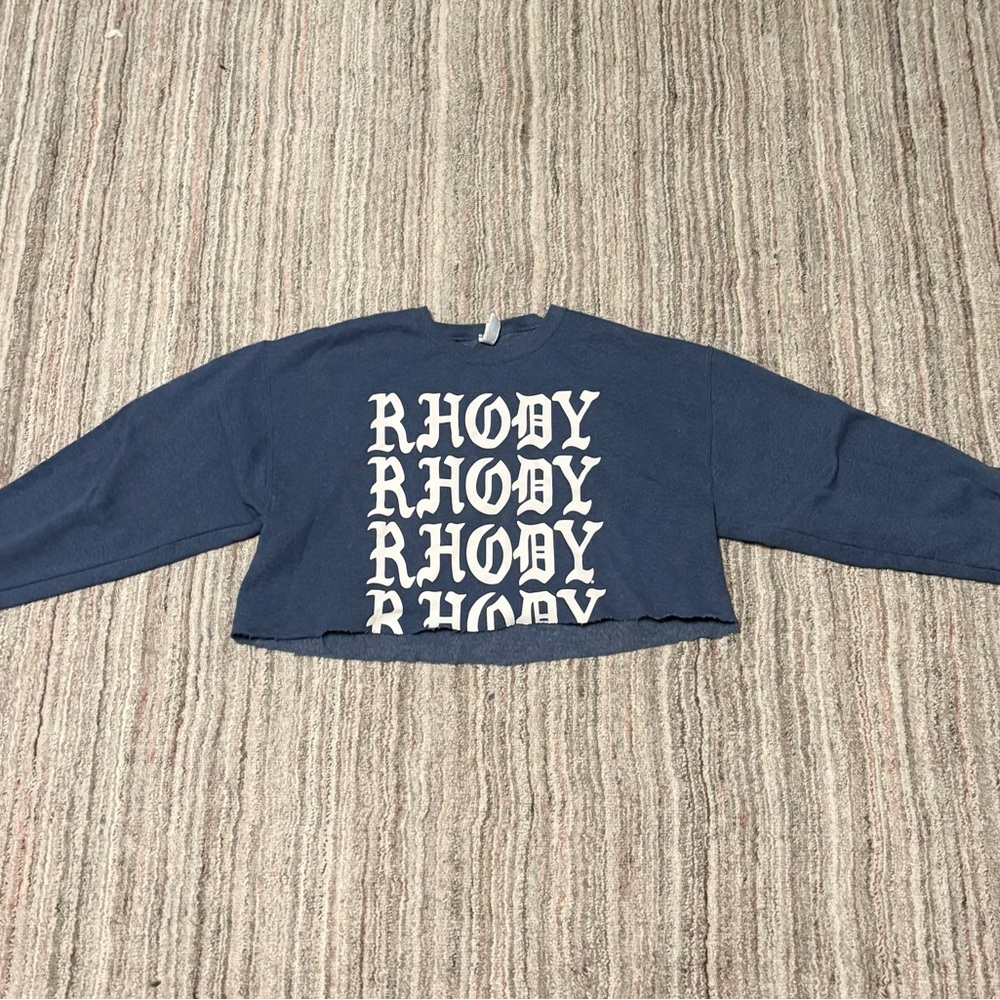Jerzees Blue Sweatshirt Cropped Crew Hoodie